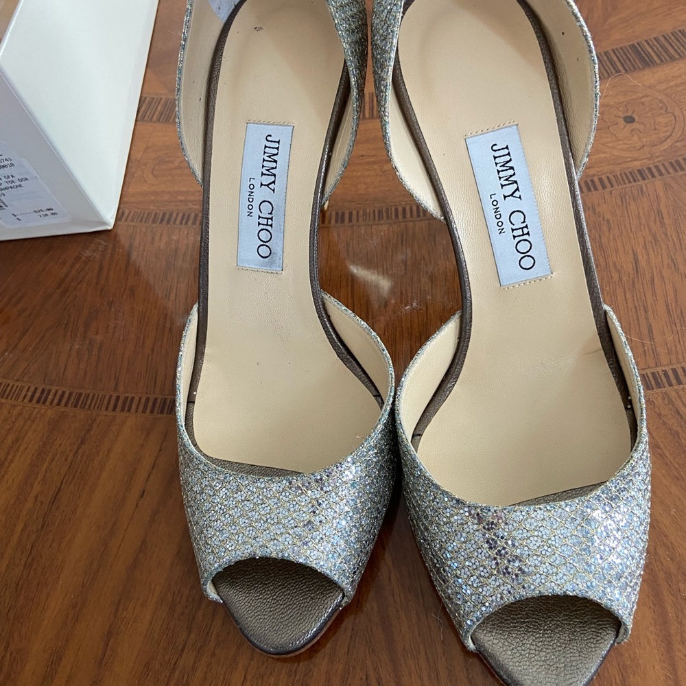 Jimmy Choo metallic heels NEW